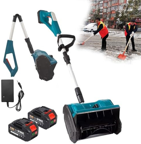 Pala quitanieves inalámbrica, Pala quitanieves eléctrica Plegable, Longitud de Pala Ajustable y dirección de Lanzamiento, Pala quitanieves a batería para Caminos de Acceso a escuelas, herram