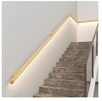 Main courante d'escalier en métal avec lumière LED et abat-jour en acrylique, main courante d'escalier d'intérieur en fer forgé avec éclairage pour balustrade de couloir, main courante d'escalier