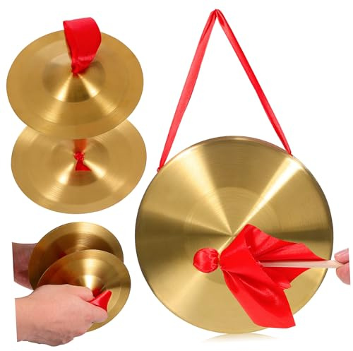 Toyvian Gong y Platillos Gong Chino De Ópera Para Piscina Instrumento De Percusión De Mano Martillo