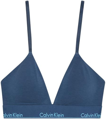 Calvin Klein kvinnors lätt fodrad triangel LV00QF8498 triangel, blå (mörk denim), S, Blå (mörk denim), S