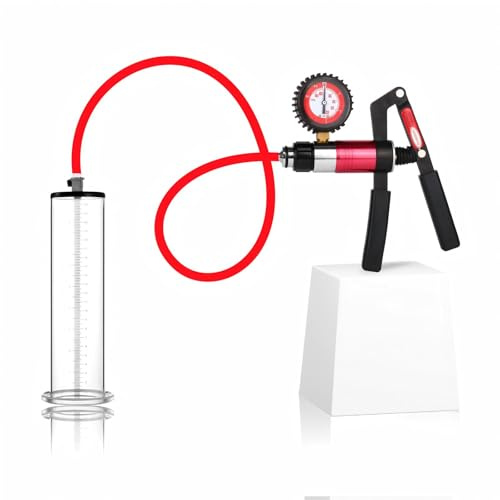 Penispumpe Penis Pumpe Sexspielzeug Penispumpen mit Druckmesser und Einstellrädern Manuelle Penis Pump mit Metallgriff Vakuumpumpe für den Mann Penisvergrößerungspumpe (51mm)