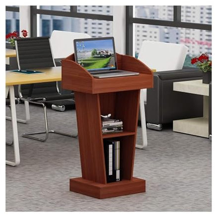 asdchZen Rednerpult-Podiumständer, Rednerpulte, Bodenstehende Podien, Modern, Mit Offenem Stauraum, Lehrerpodien, Holzkanzeln Für Kirchen, 40 X 60 X 110 cm, Podiumständer, Braun-40 X 60 X 110 cm