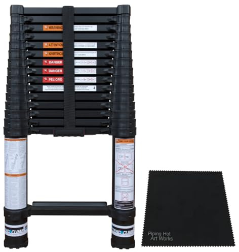 Xtend & Climb Contractor Series 155+/300 Telescoping Ladder, 15.5 Ft Extension, 300 lbs Load Capacity, ANSI Type 1A Certified Aluminum Ladder - Includes Fiber Cloth