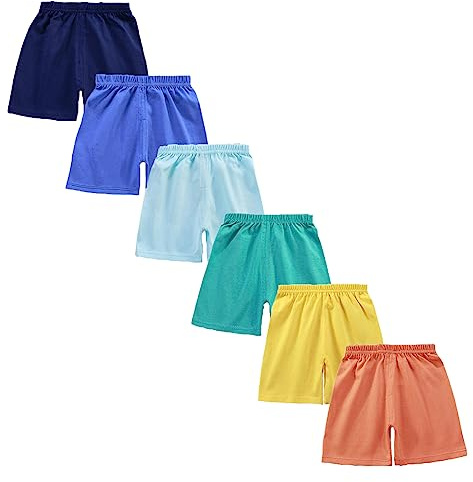 loyboon Baby pojke bomull shorts unisex småbarn baby sommar korta byxor för pojkar barn sommarkläder, set om 6 flerpack 1–5 år, GUL, 4-5 År