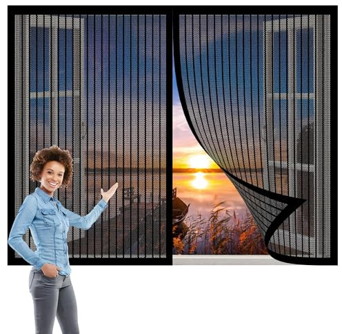 Zanzariera Porta Finestra 175 x 208 cm Tenda Anti Zanzare Adsorbimento Magnetico Antistrappo per Tutti Terrazza Porte e Finestre, Nero