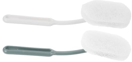 Cepillo de Limpieza para Baño Blanco 2 Piezas PP y Estropajo