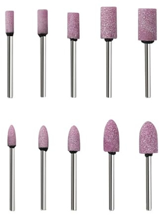 10 x rotierende Frässtifte, Schleifkopf, 0,35 cm Schaft, Schleifmittel für Holzschnitzerei, Stein, Polieren, Drehwerkzeug, Polier-Bits