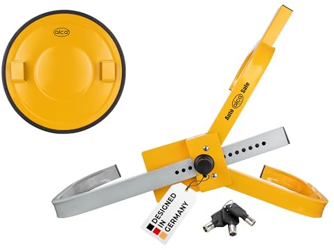 alca® Radkralle, mit Diebstahlschutz-Set, für 16-19 Zoll | Wegfahrsperre mit Sicherheitslevel 4, Parkkralle inkl. Schutzabdeckung für Auto, SUV, Van und Wohnwagen