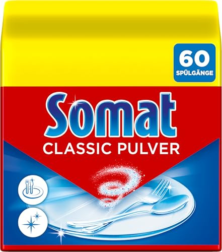 Somat Classic Spülmaschinenpulver (60 Spülgänge), Geschirrreinigung | Pulver Geschirrreiniger für die tägliche Reinigung auch im Eco- & Kurzprogramm, Spülmittel verleiht brillianten Glanz