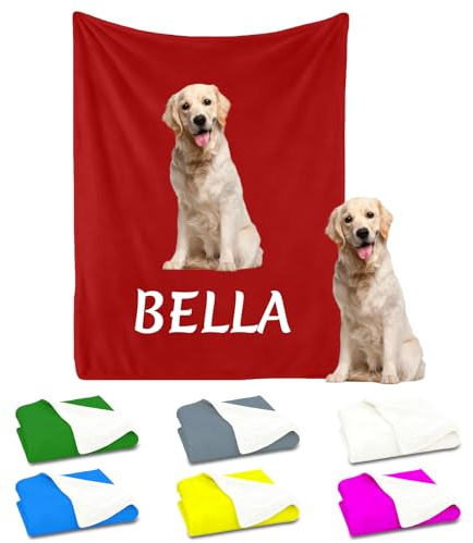 XSTZR Personalisierte Hundedecke mit Foto & Namen, waschbar, für mittelgroße Hunde, Sofa, Bett, Auto, Geschenk für Hunde- und Katzenliebhaber, Geburtstag & Weihnachten