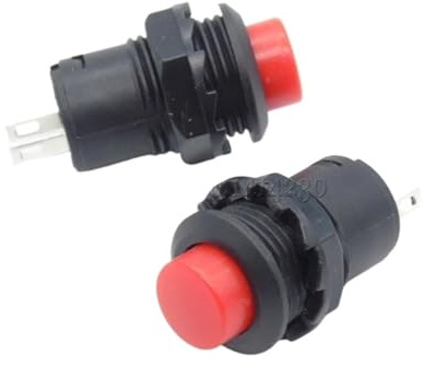 10 pezzi Mini piccolo pulsante rotondo rosso verde pulsante autobloccante interruttore a scatto ON/OFF 12 mm 3 A 125 V 1,5 A 250 V CA(10PCS Red)