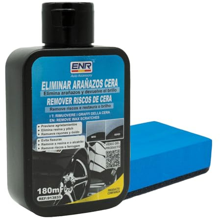 Enerfero Reparador de arañazos,Pulimento Coche Arañazos,Aporta Brillo y Protección,Restos de Pintura y Manchas Persistentes,Fácil Aplicación,180 ml+Esponja Premium