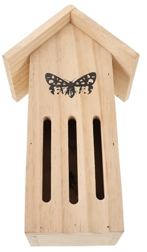Lurrose Comedero Colgante de Madera para Mariposas, Casa de Jardín al Aire Libre, Hábitat Natural para Mariposas, Decoración Ecológica y Estación de Alimentación Segura
