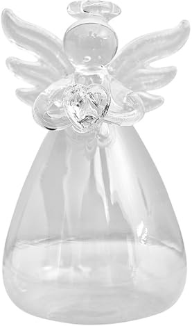 Jarrones de cristal – Mini maceta de ángel para jardín – Contenedor de terrario transparente para plantas, mini maceta de ángel, decoración de boda, jarrones florales rústicos decorativos para