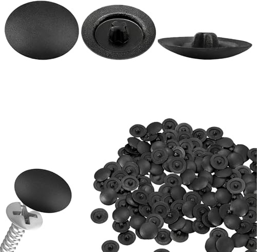 50pcs Black Screw Caps Covers 12MM Plastic Decorative Screw Covers Snap-In Cross Head Hardware Protection for Cabinet Furniture Assembly