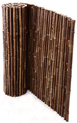 Bambù Matte Nero, Molto Stabile, 100 x 250 cm, Bambù tubo diametro ca. 24 mm – recinzione protettiva di bambù stuoie