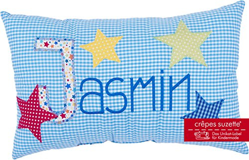 crepes suzette Namenskissen, Kissen mit Wunschnamen, Kissen mit Namen, Geburtsgeschenk, Babykissen, Geschenk Geburt Mädchen, Geschenk Sterne bunt