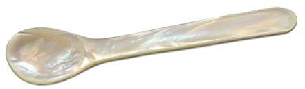 EDZARD Eierlöffel (Länge 11 cm) aus echtem Meer-Perlmutt (Pinctada maxima), Handarbeit, 100% Naturprodukt, Griff oben abgerundet, Perlmuttlöffel für Ei und Kaviar