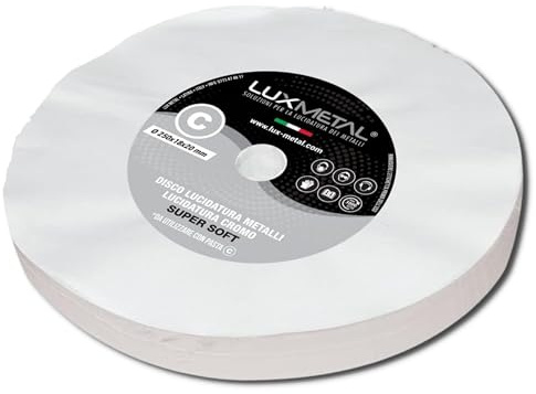 Lux Metal - Polierscheibe 250 mm Baumwolle fein für schleifbock doppelschleifer bohrmaschine akkuschrauber winkelschleifer Polierscheiben Zum Polieren Metall wie Aluminium Edelstahl, für Polierpaste