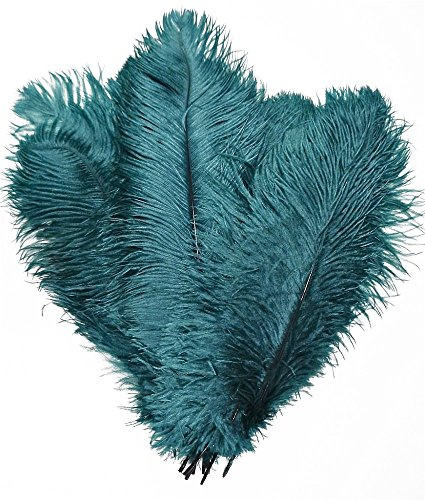CENFRY 10pcs Ostrich Feathers 10inch Plumes for Wedding Centerpieces Home Decoration (Teal)