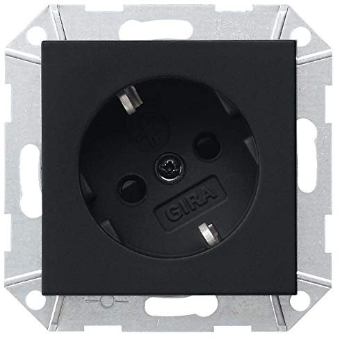 Gira Abdeckung-Schuko 30° 0418005 schwarz System 55 Steckdose 4010337037545