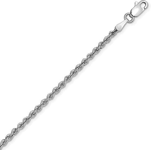 PRINS JEWELS 14 Karat 585 Gold Kordelkette Weißgold 2.50 mm. Breit (40)