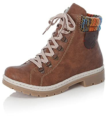 Rieker Damen Schnürstiefeletten Y9430, Frauen Stiefeletten,Kurzstiefel,uebergangsschuhe,uebergangsstiefel,schnürboots,braun (22),39 EU / 6 UK