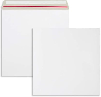 10 - AKAR White All Board Calendar Card Envelopes with Peel & Seal Strip 249 x 249 mm