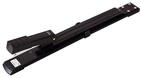 JIUJ Heavy Duty Heftgerät Langarm Mid-Titch Heftgerät Extended Type Multifunktions-Heftgerät Universal Schwarz