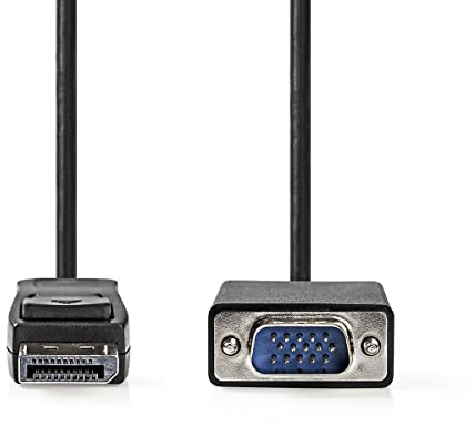 NEDIS 2,0 m DisplayPort - Cable VGA, Negro [DisplayPort-Stecker - VGA-Stecker]