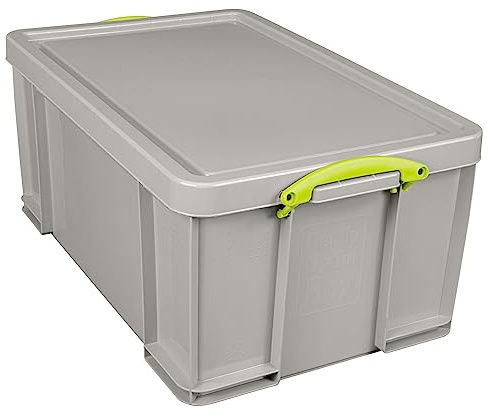 Really Useful Box Plastic Storage 64 Litre Recycled Dove Grey