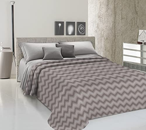 HomeLife Copriletto Matrimoniale Estivo Cotone Made In Italy [260x280] | Coperta Cotone Leggera per Letto Matrimoniale | Copri Letto due Piazze Traspirante Fantasia Geometrica | Beige
