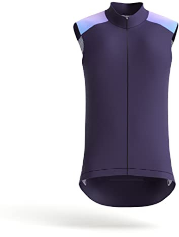 Ridefyl | Chaleco Cortavientos Barrax | Equipación Ciclismo | Deporte | Adultos | Hombre | Color Morado | Talla S | Sin Mangas | Fabricado en España