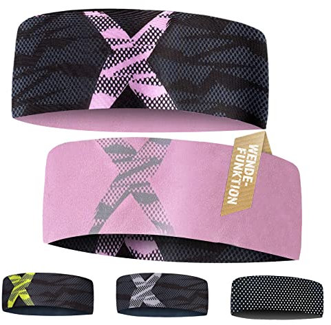 Kinder Stirnband - dünnes, ultraleichtes und elastisches Sportstirnband für Jungen und Mädchen (Rose X)