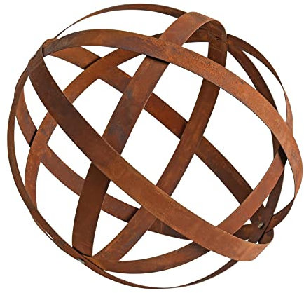 ESTEXO Edelrost Dekokugel Rostkugel Gartenkugel Kugel Metallband Bandeisen Gartendeko Rost Metall 40 cm