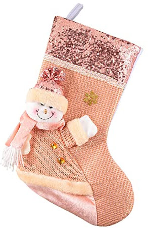 TianWlio Weihnachtsstrümpfe Nikolausstrumpf Socken Set Weihnachtsschmuck Ornamente Geschenk Pailletten Weihnachtsstrumpfbeutel Rosa Weihnachten Weihnachten Weihnachten Nikolausstiefel (B, One Size)