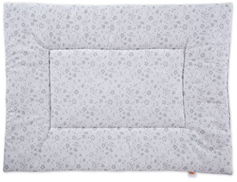 FabiMax Laufgittereinlage für Laufgitter 75x100 cm, graue Blümchen
