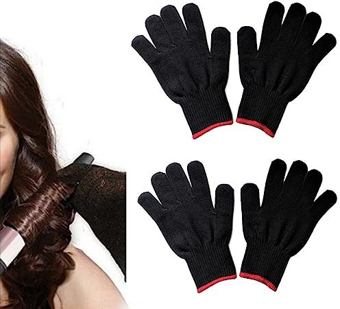 YKKJ 4 Stück Hitzebeständige Handschuhe，Hitzeschutz Handschuh，Hitzeschutzhandschuhe für Haarwerkzeuge und Lockenstab.