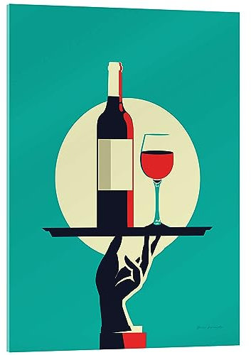 Posterlounge Rotwein Acrylglasbild von Omar Escalante 70 x 90 cm Türkis Wandbilder Wanddeko
