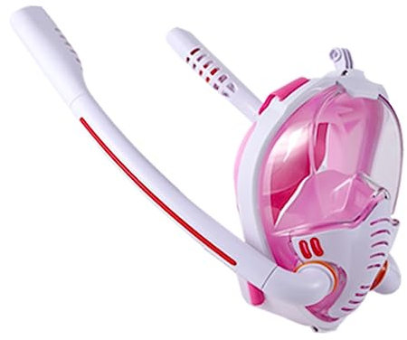 Taucherbrille Vollgesichts-Schnorchelmaske Für Sicheres Atmen. 180°-Panorama-Tauchmaske, Dual-Tube-Schnorchelausrüstung Tauchmaske (Color : Rosa, Size : 40 * 24 * 18cm)