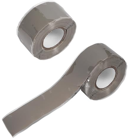 Funnytek 2 Rollen Selbstverschweißendes Silikonband, Isolierband Grau | Hitzebeständig Reparaturband Wasserdicht Dichtband Selbstklebend 2.5mm x 3m für Reparaturen, elektrische Anschlüsse