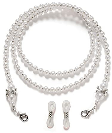 Itkcozcg Modisches Accessoire, Schnur für Damen, Brillenkette, Brillenkette, Brillenkettenhalter, Brillenkettenhalter, weiß, 75 cm