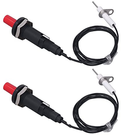 lvifloae 2 juegos de encendedor piezoeléctrico de 1 salida, 2 botones, encendedor piezoeléctrico con aguja de encendido, 3.3 ft, encendedor piezoeléctrico para chimeneas, hornos,