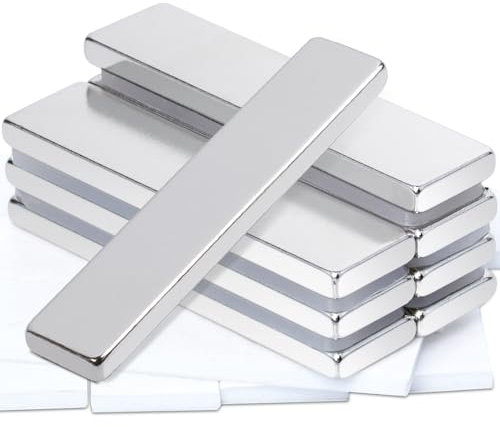 8 Stück Stark 40x10x3mm Neodym Magnete Rechteckig, Selbstklebend, für Magnettafel, Kühlschrank, Whiteboard, Pinnwand, Fotos, Büro