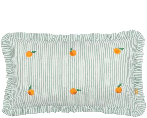 furn. Les Fruites Embroidered Ruffle Cushion Cover - Oranges - 30x50cm