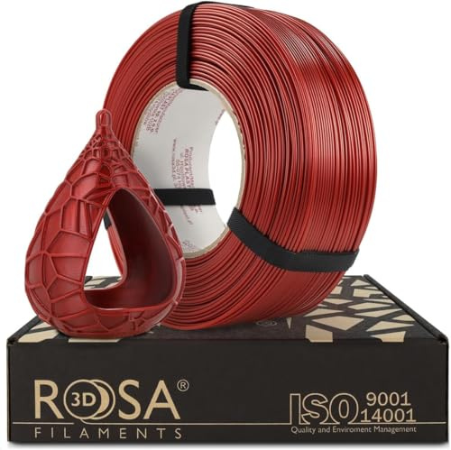 ROSA 3D PET-G Standard High Speed Filament 1.75 mm für 3D Drucker - Druckmaterialien PETG 3D Druckerfilament - 3D Printing Materials - Burgunderrot Refill 1 kg