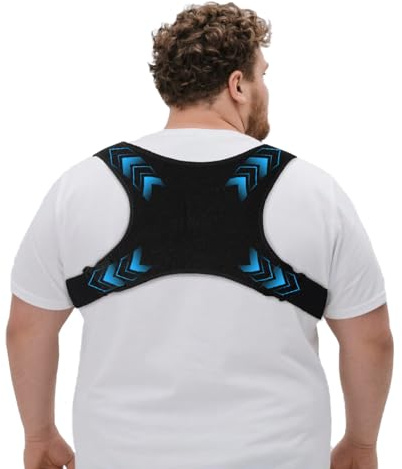 King Mills Plus Size Back Brace for Lower Back Pain, Breathable Posture Corrector for Women & Men Plus Size 3XL to 6XL, Adjustable Support Brace for Big & Tall