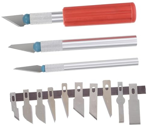 OFFIGAM 13pezzi Bisturi per Intaglio Sbavatura e Taglio Strumento da Incisione per Riparazione di Modelli Coltello da Taglio Lame Sostituibili Adatto per Artigianato Modellismo e Scultura