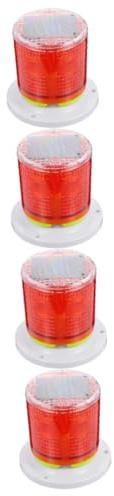 TOPBATHY 4 Pièces Voyants solaires lumière stroboscopique d'avertissement voyant stroboscopique stroboscope voyant solaire lumière stroboscopique solaire Plastique rouge