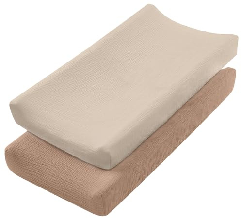 Lot de 2 housses de matelas à langer réutilisables pour bébé - Doux et respirant